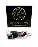 CHROME HEADSHELL, FOREST GREEN MOUNT M7SUB CARTRIDGE, NEEDLE, STYLUS