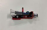 RED HEADSHELL, CHROME MOUNT M7SUB CARTRIDGE, NEEDLE, STYLUS